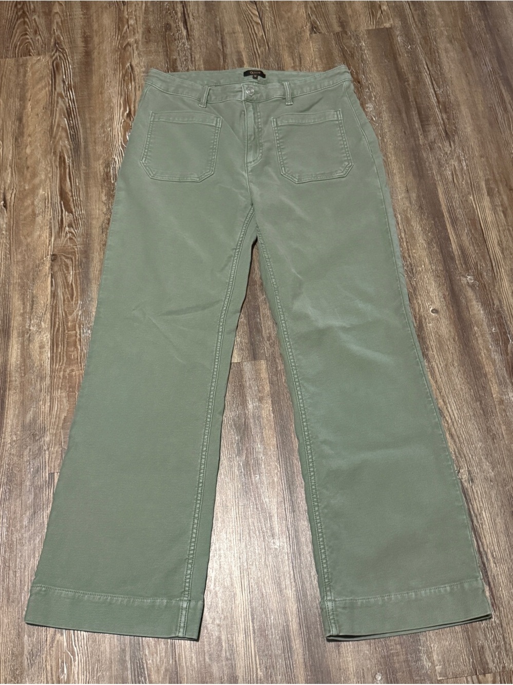 Quince French Terry Wide Leg Pants Women's 12 Patch Pocket Stretchy in Faded Car